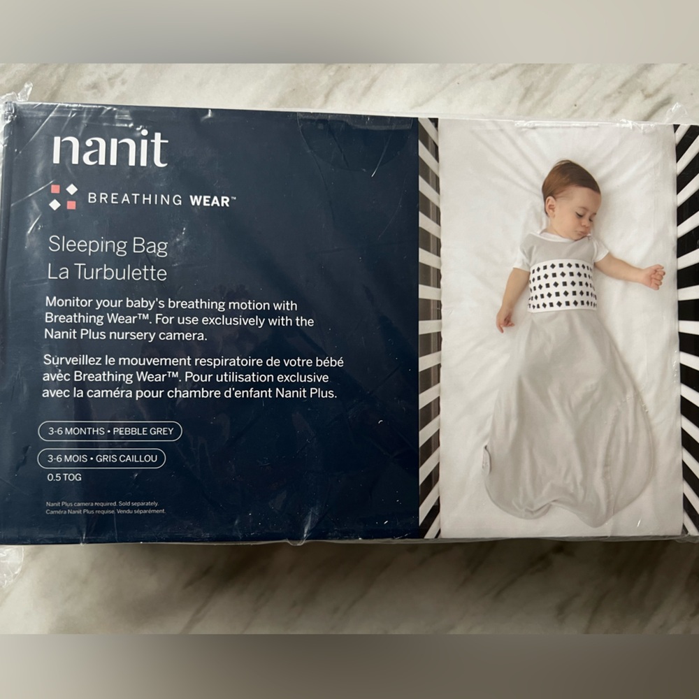 NWT Nanit Pebble Grey Sleeping Bag. size 3-6 Months.